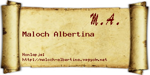 Maloch Albertina névjegykártya